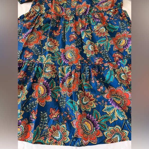 Floral Tiered Ruffle Neck Midi Dress - Picture 4 of 4